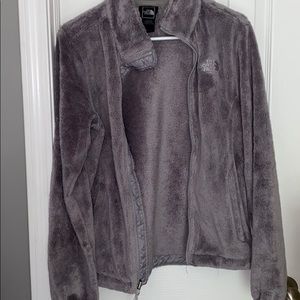 Fuzzy north face jacket
